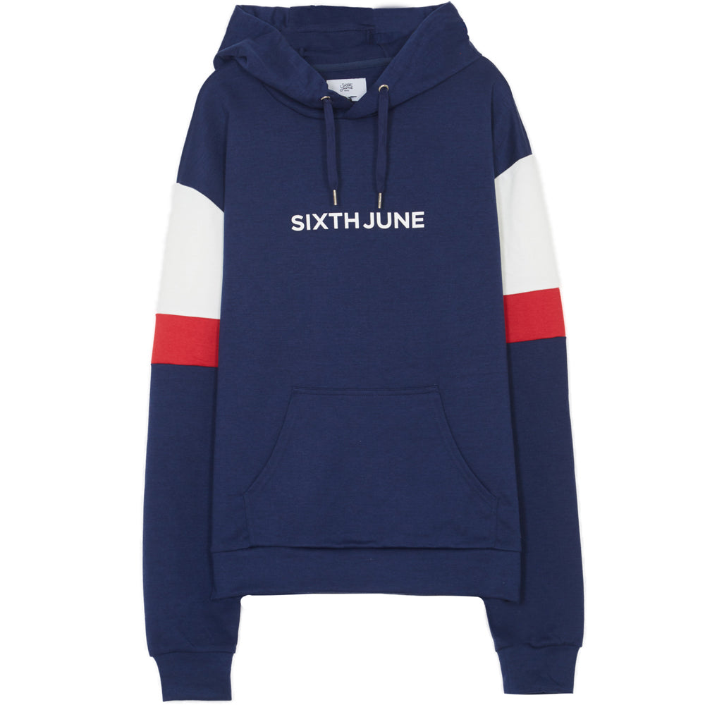 Sixth June - Sweatshirt manches tricolores bleu rouge blanc