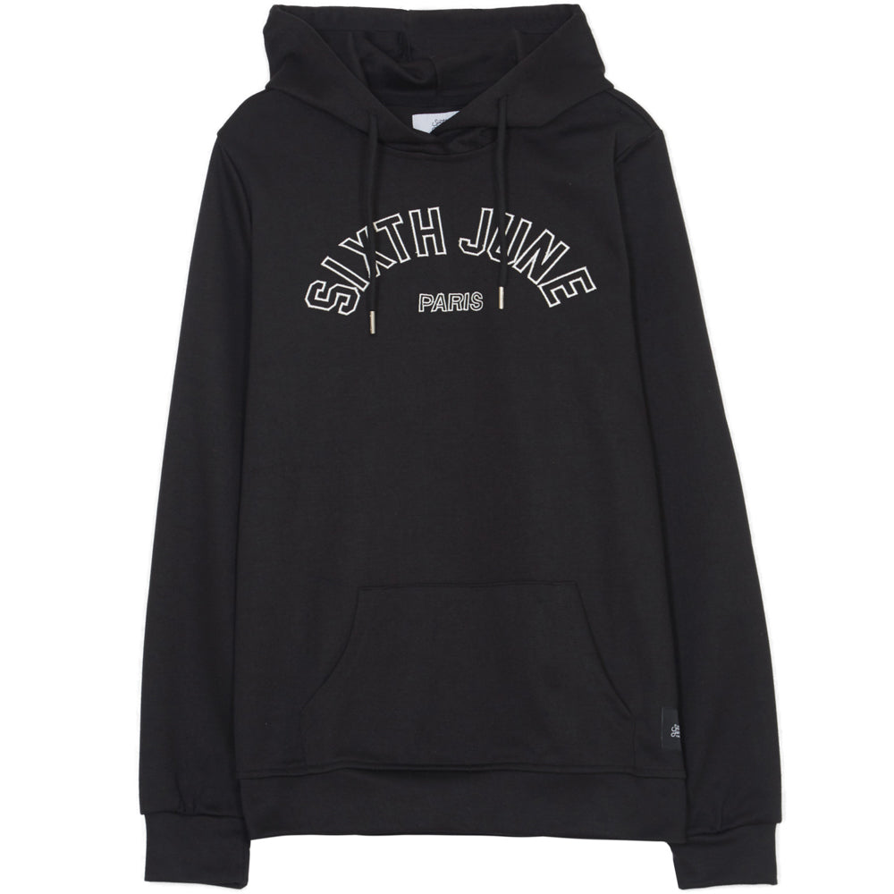 Sixth June - Sweatshirt capuche logo université noir