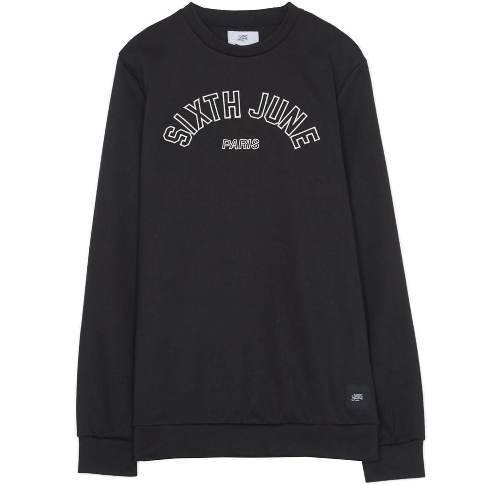 Sweatshirt logo université noir