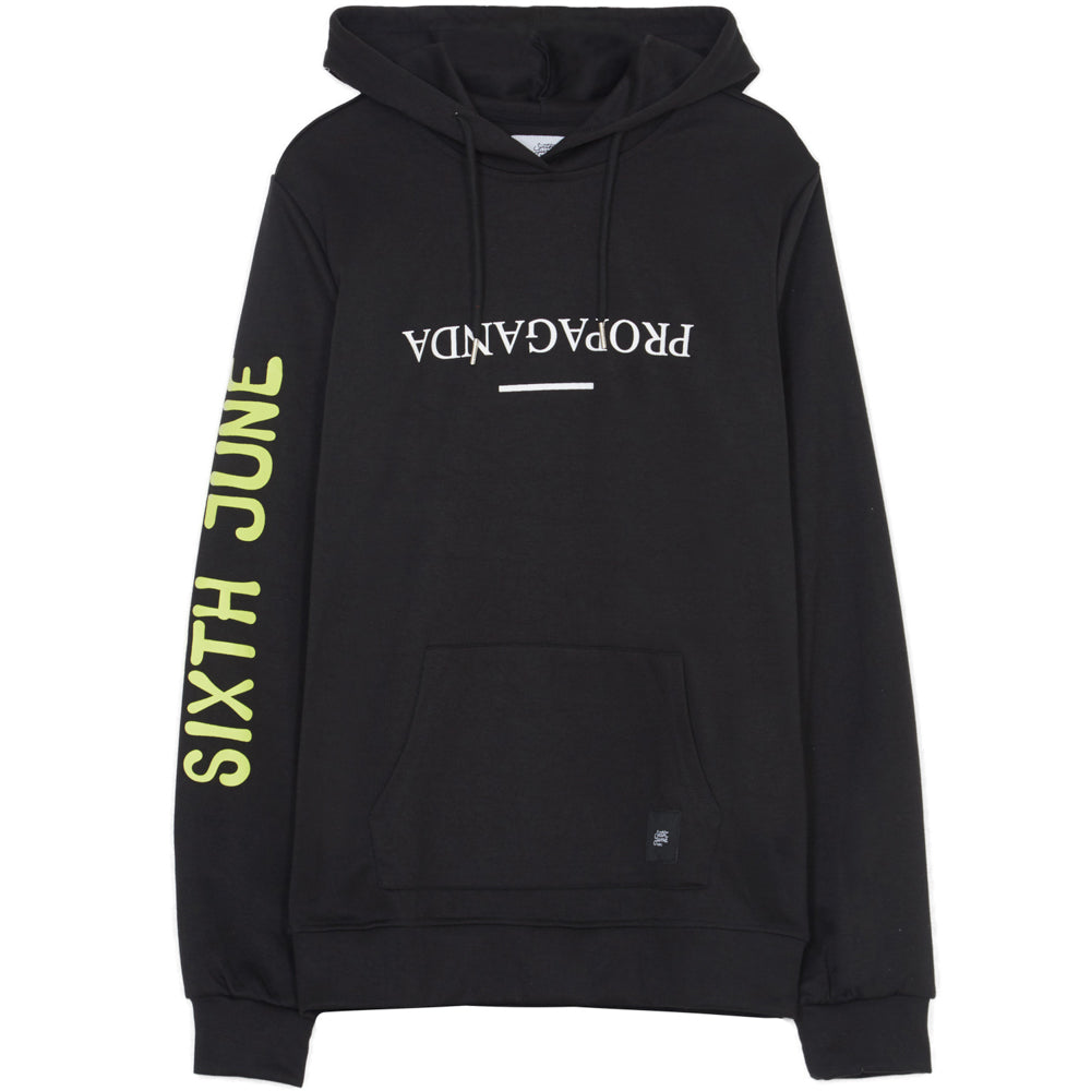 Sixth June - Sweat capuche Propaganda fluo noir