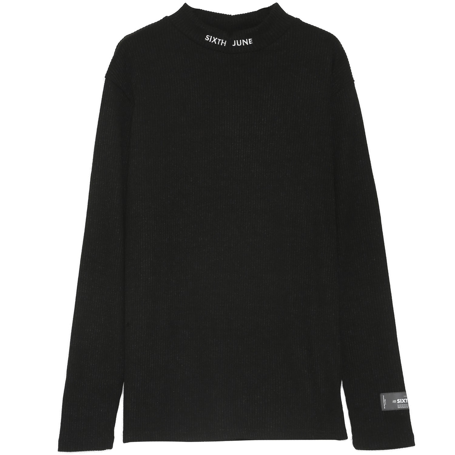 Sixth June - T-shirt col montant côtelé noir