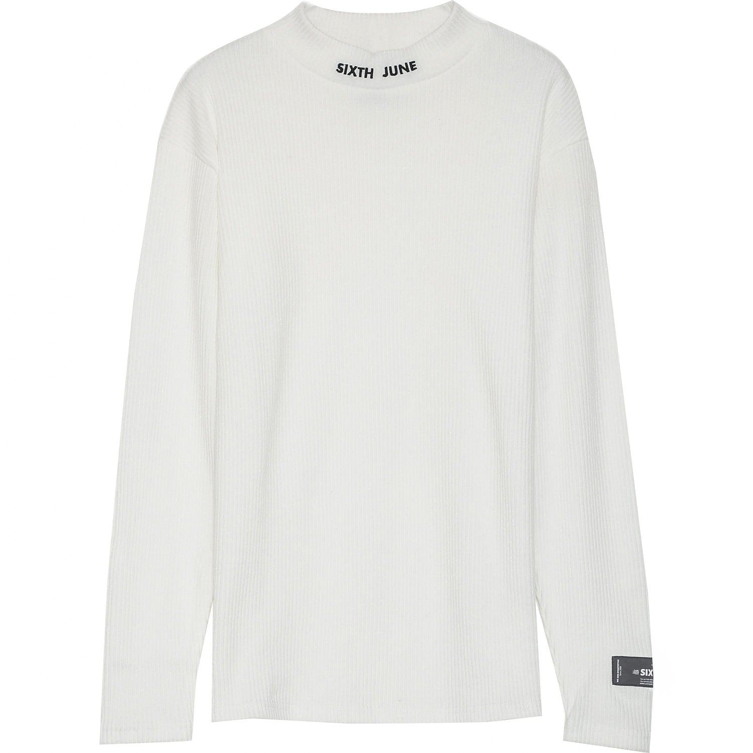 Sixth June - T-shirt col montant côtelé blanc