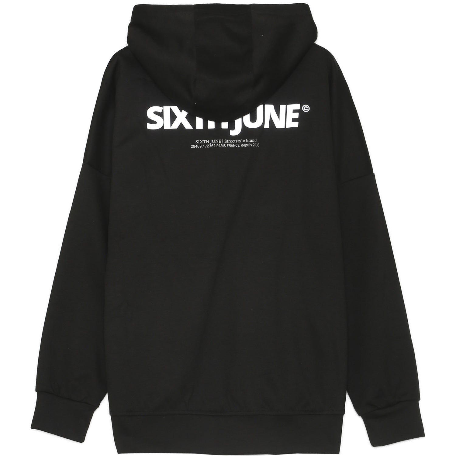 Sixth June - Sweat capuche poche réfléchissant noir