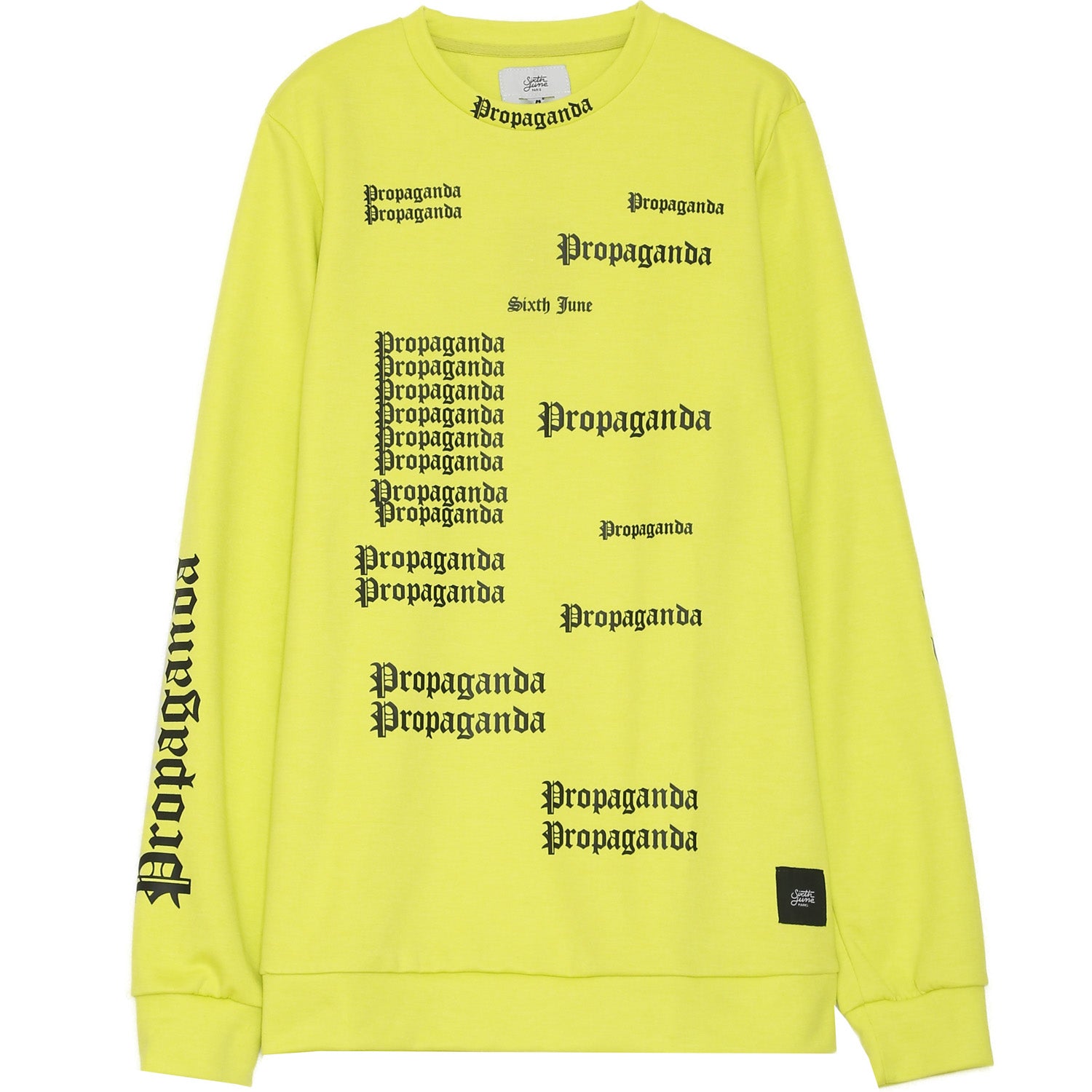 Sixth June - Sweat imprimé propaganda gothic jaune