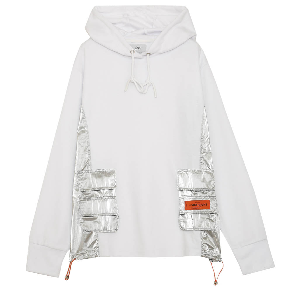 Sixth June - Sweat multi-poches brillantes blanc