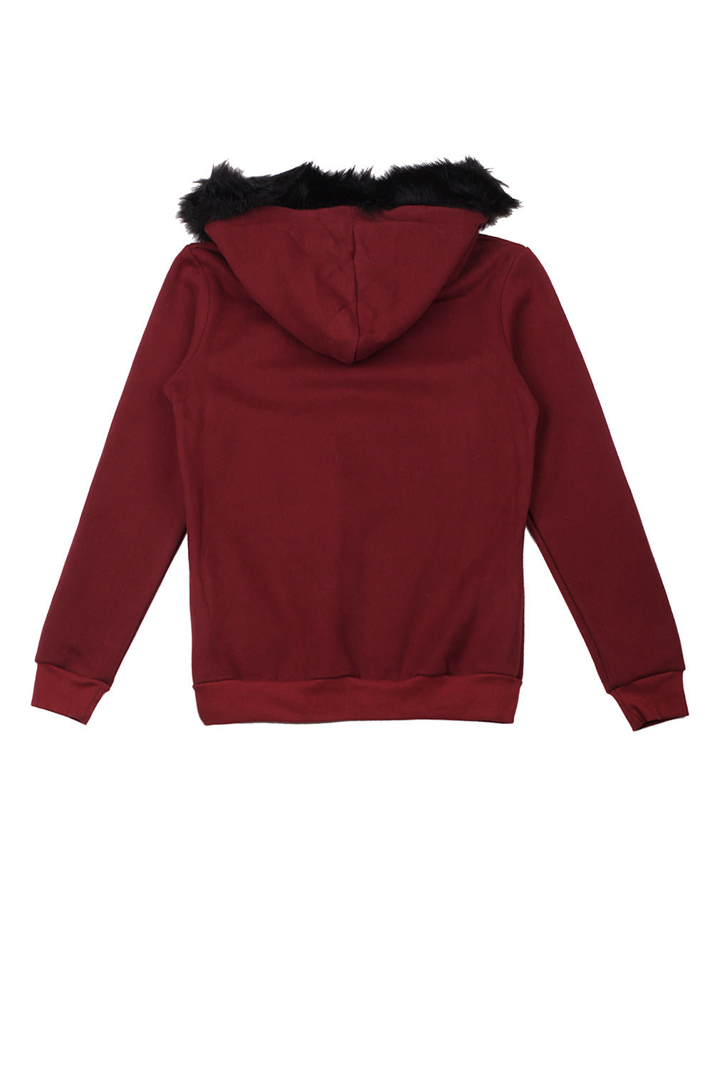 Sixth June - Sweat capuche fourrure Femme bordeaux 2165C