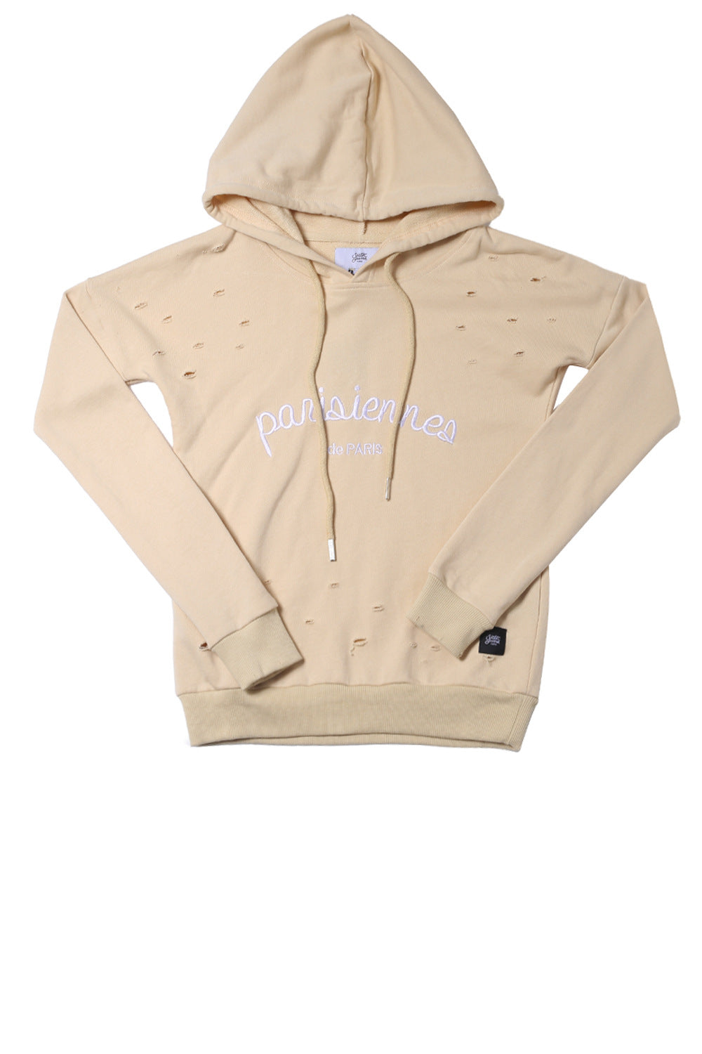 Sixth June - Sweat-shirt Parisiennes destroy beige W2367CS