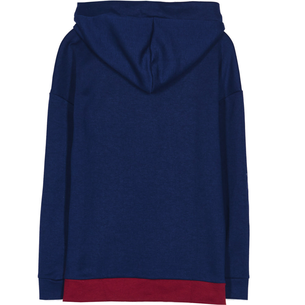 Sixth June - Sweat capuche tricolore texte rouge bleu blanc
