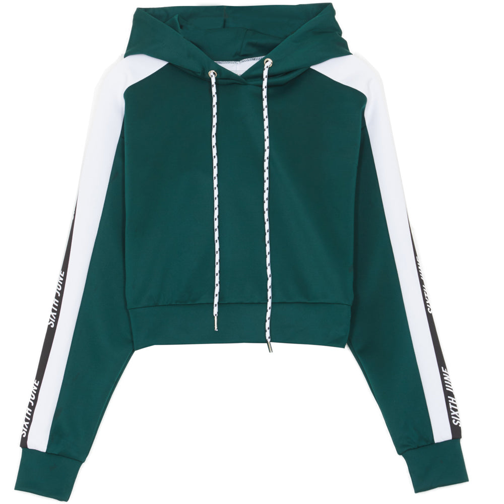 Sixth June - Sweatshirt court bandes logo vert