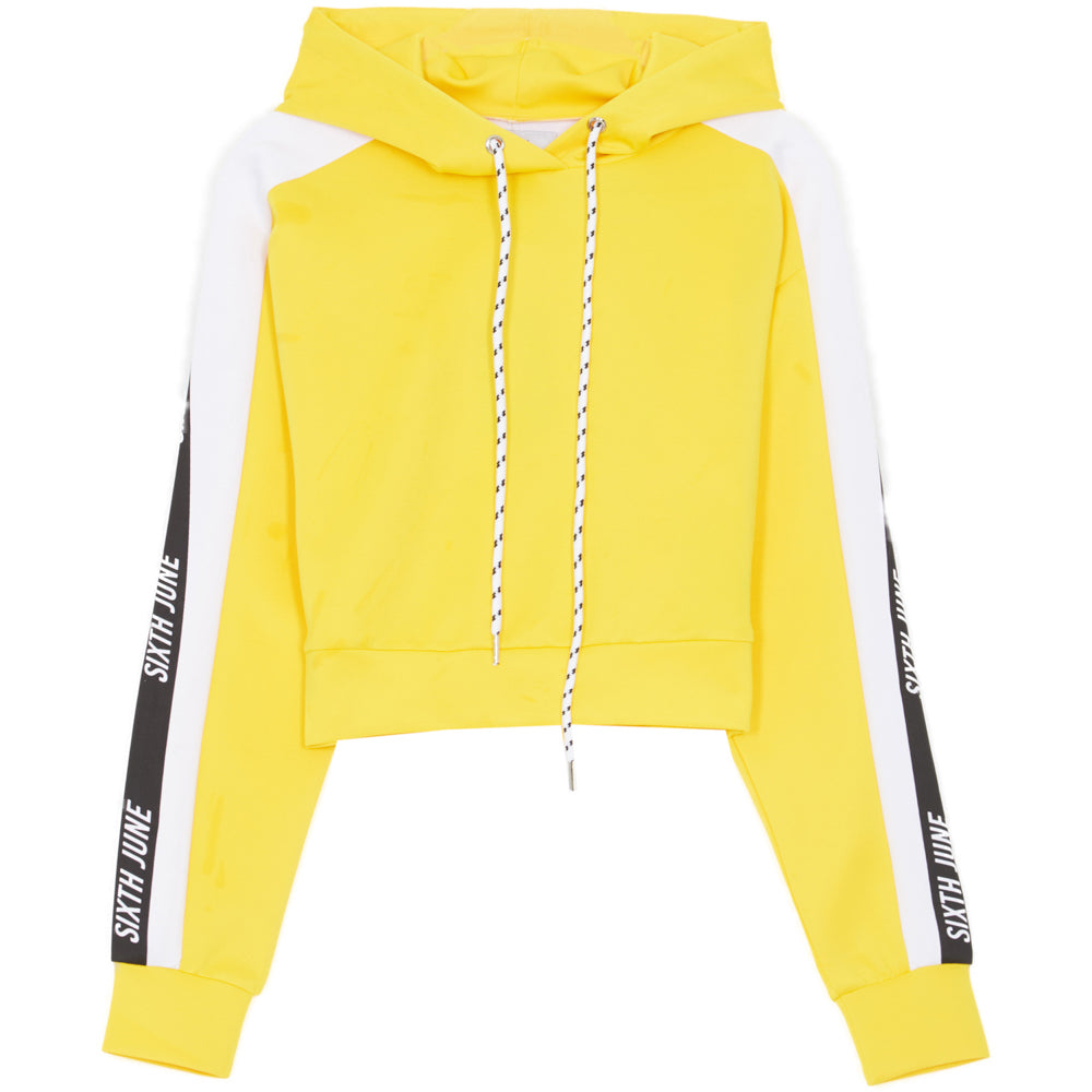 Sixth June - Sweatshirt court bandes logo jaune