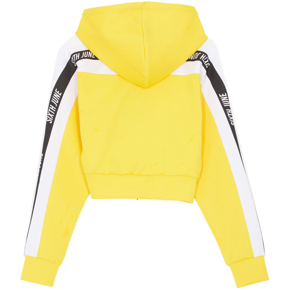 Sixth June - Sweatshirt court bandes logo jaune