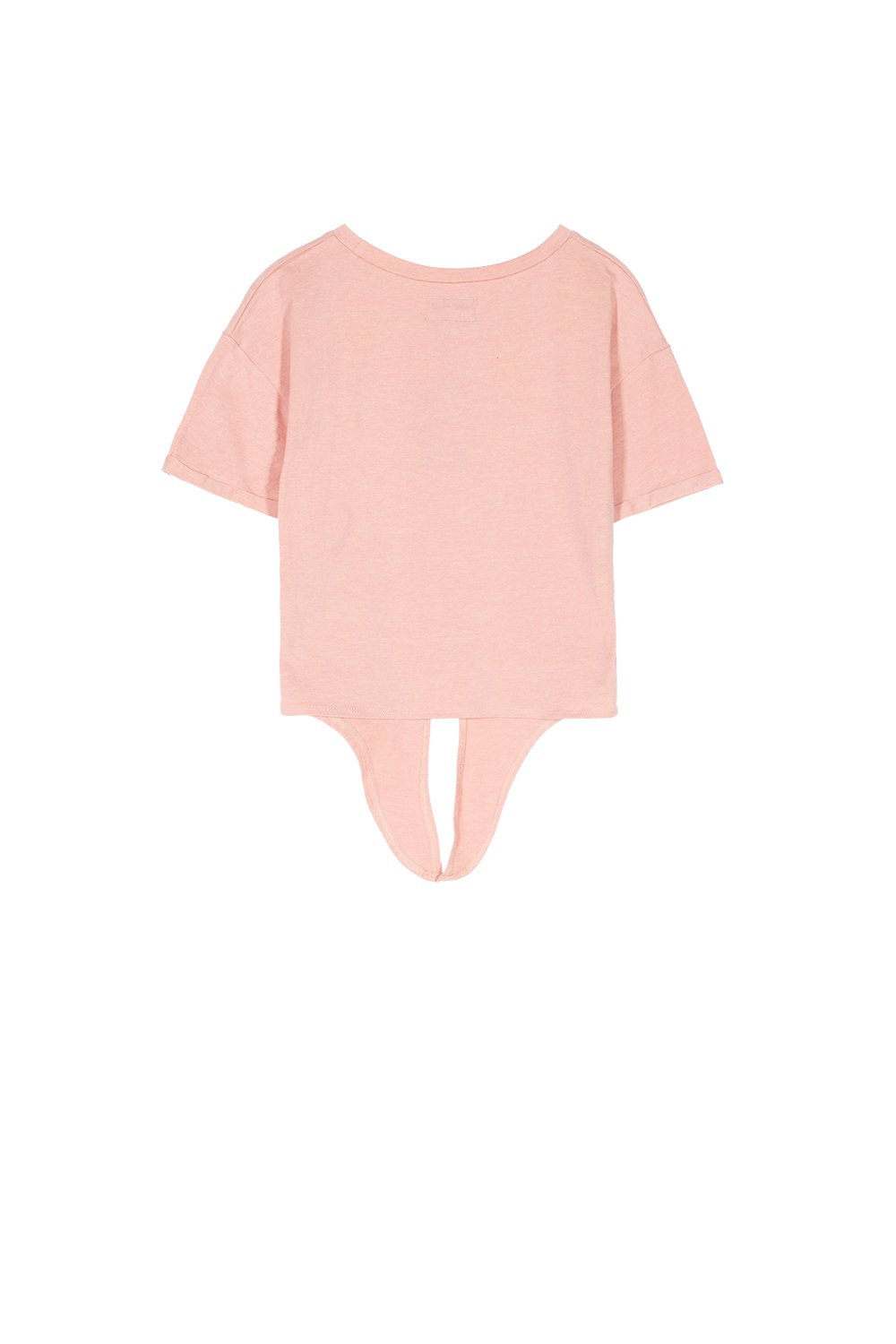 Rosafarbenes T-Shirt mit Brustaufnäher zum Binden