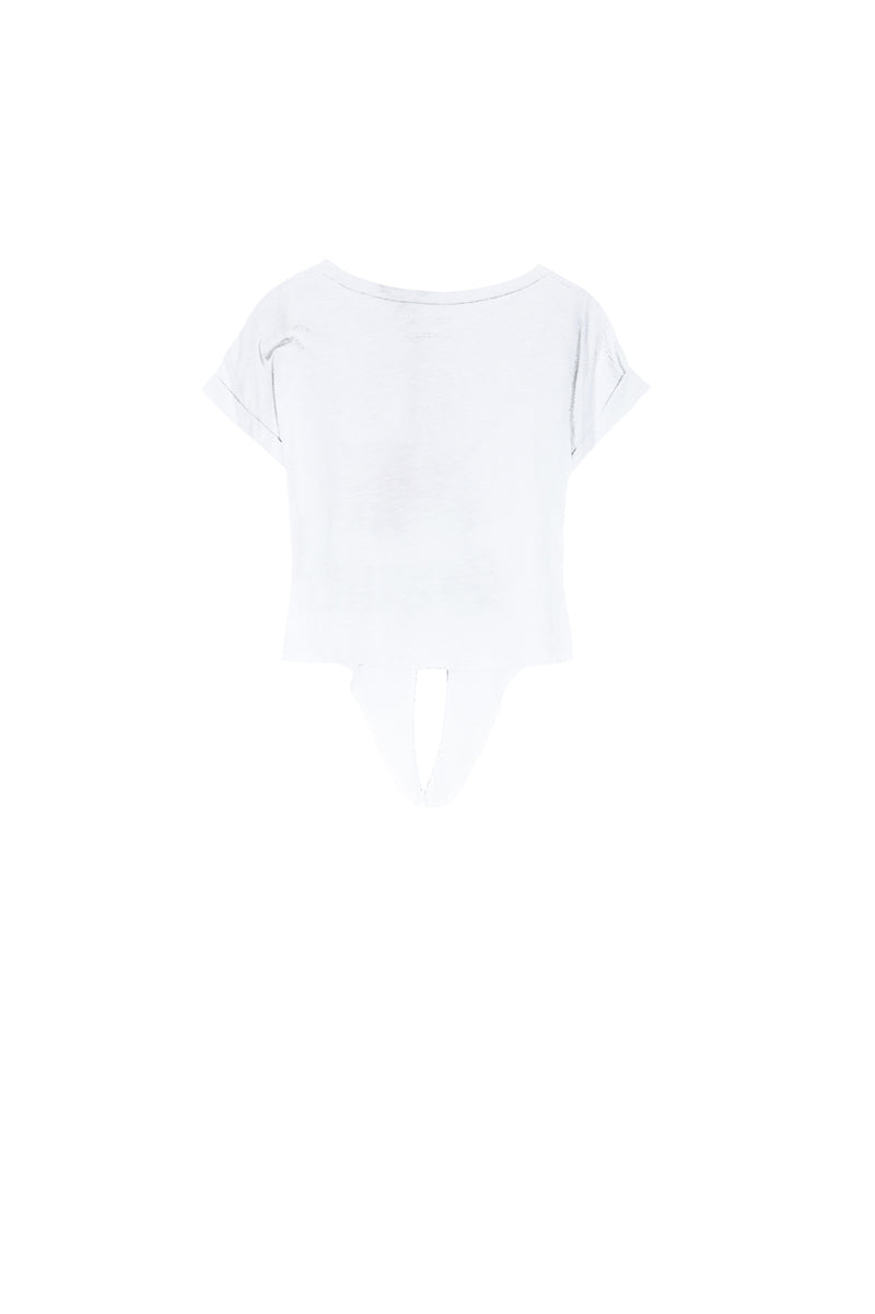 Sixth June - T-shirt noeud Girl squad blanc