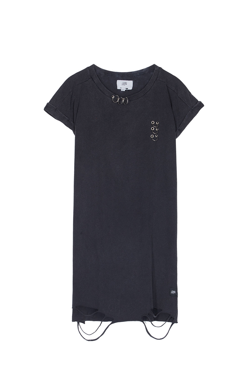Sixth June - Robe t-shirt anneaux destroy noir