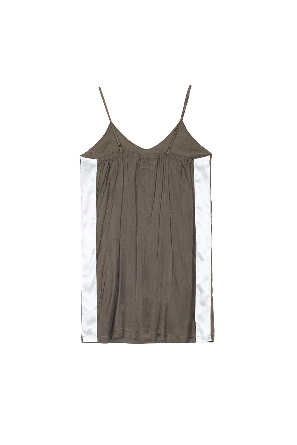 Robe bandes satin kaki