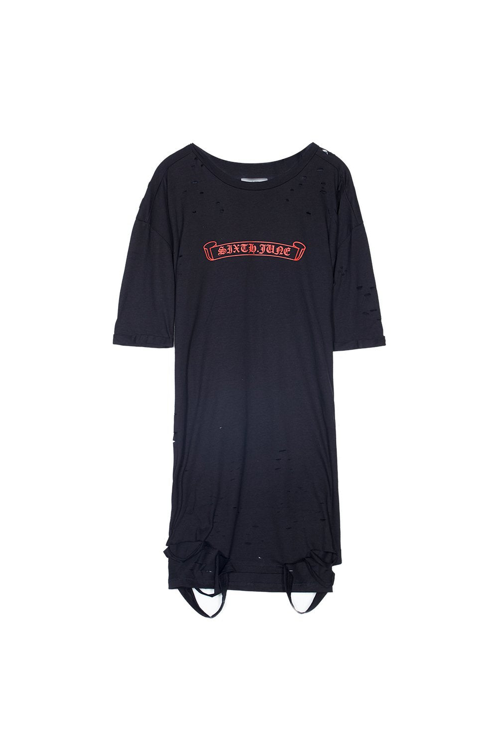 Robe t-shirt destroy logo noir