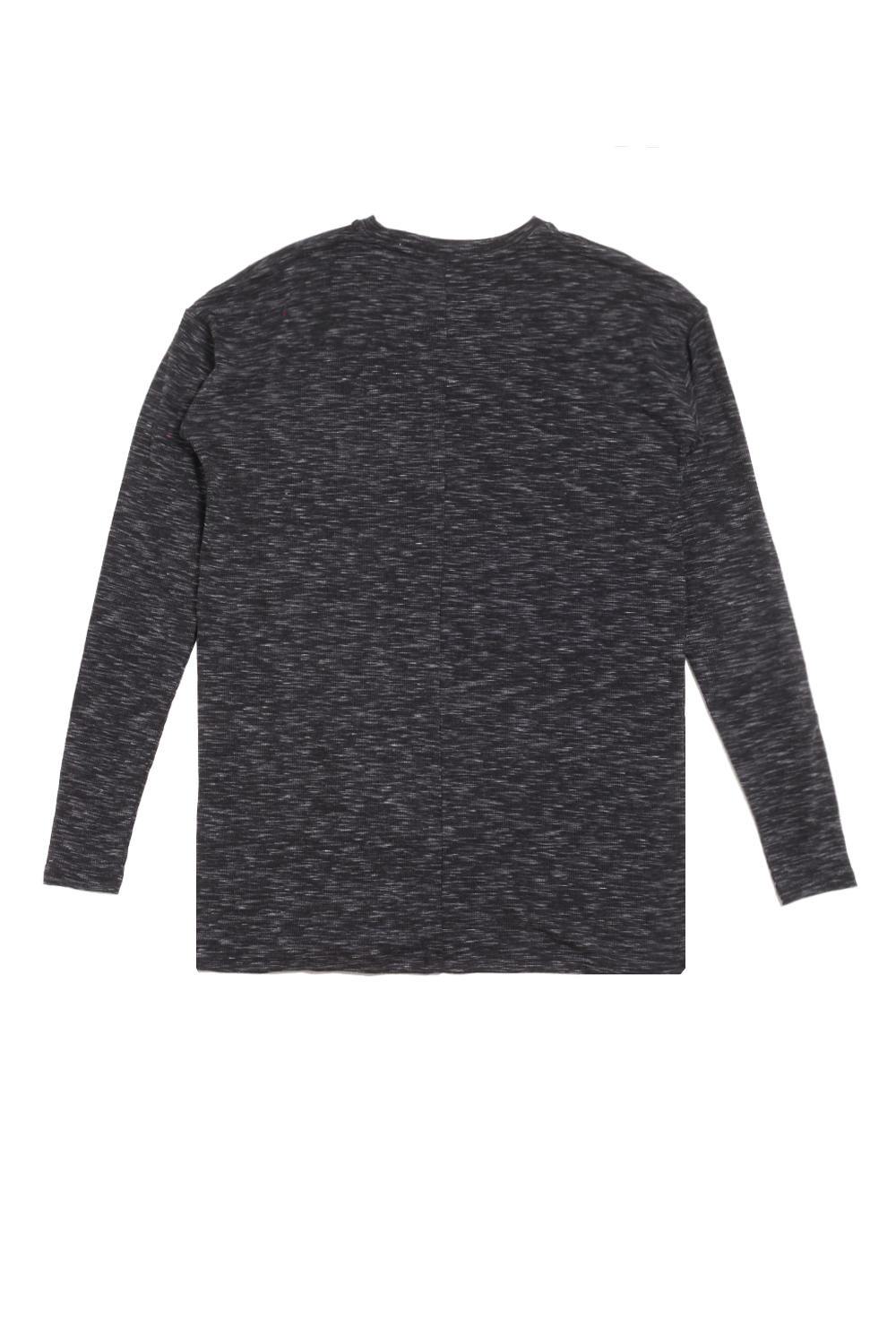 T-shirt long manches longues chiné noir M2316CTL