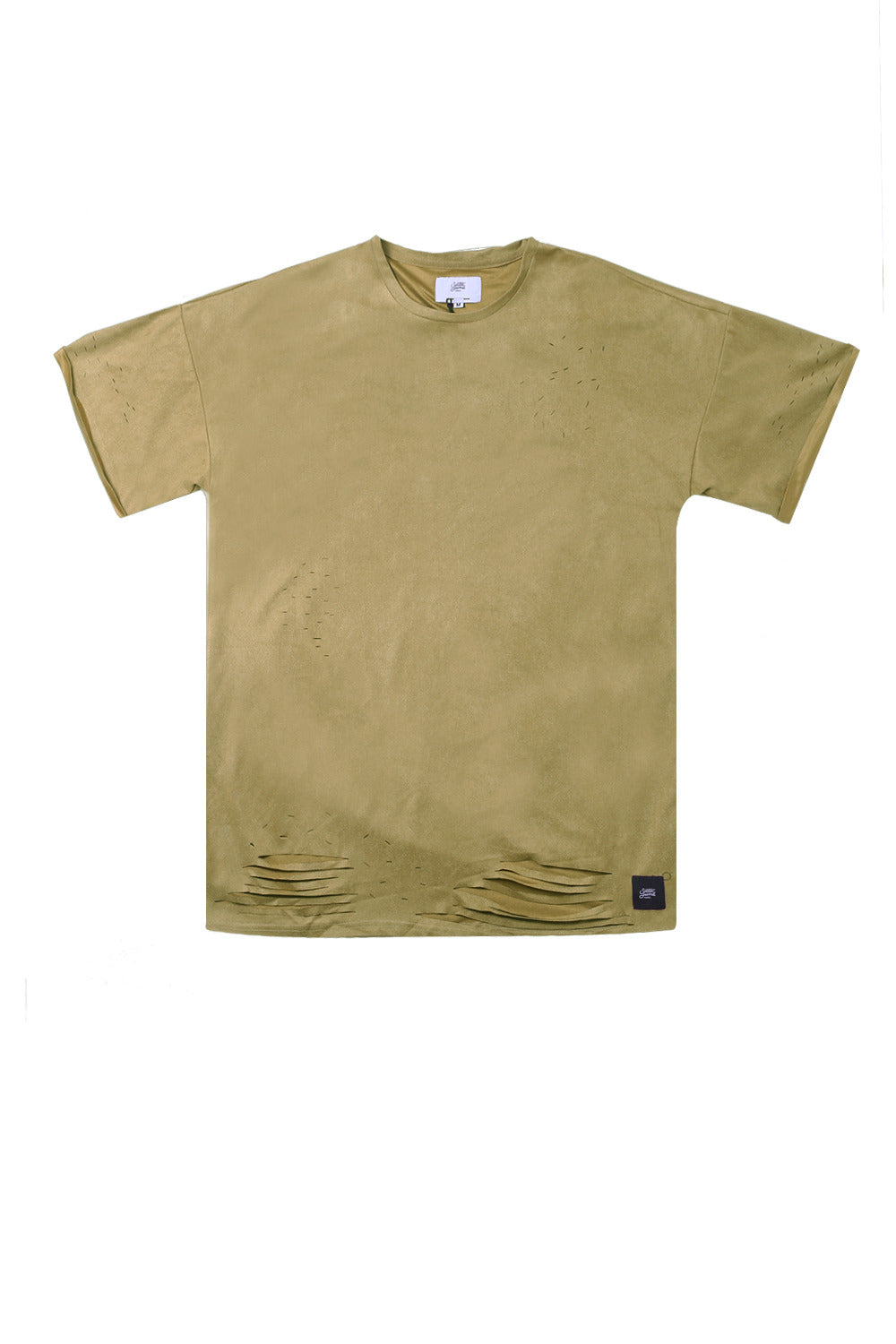 Sixth June - T-shirt suédé destroy beige M2436VTS