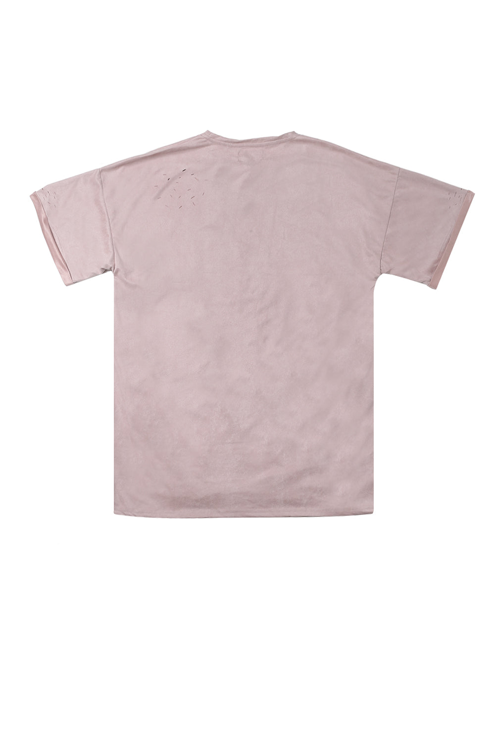 Sixth June - T-shirt suédé destroy rose M2436VTS