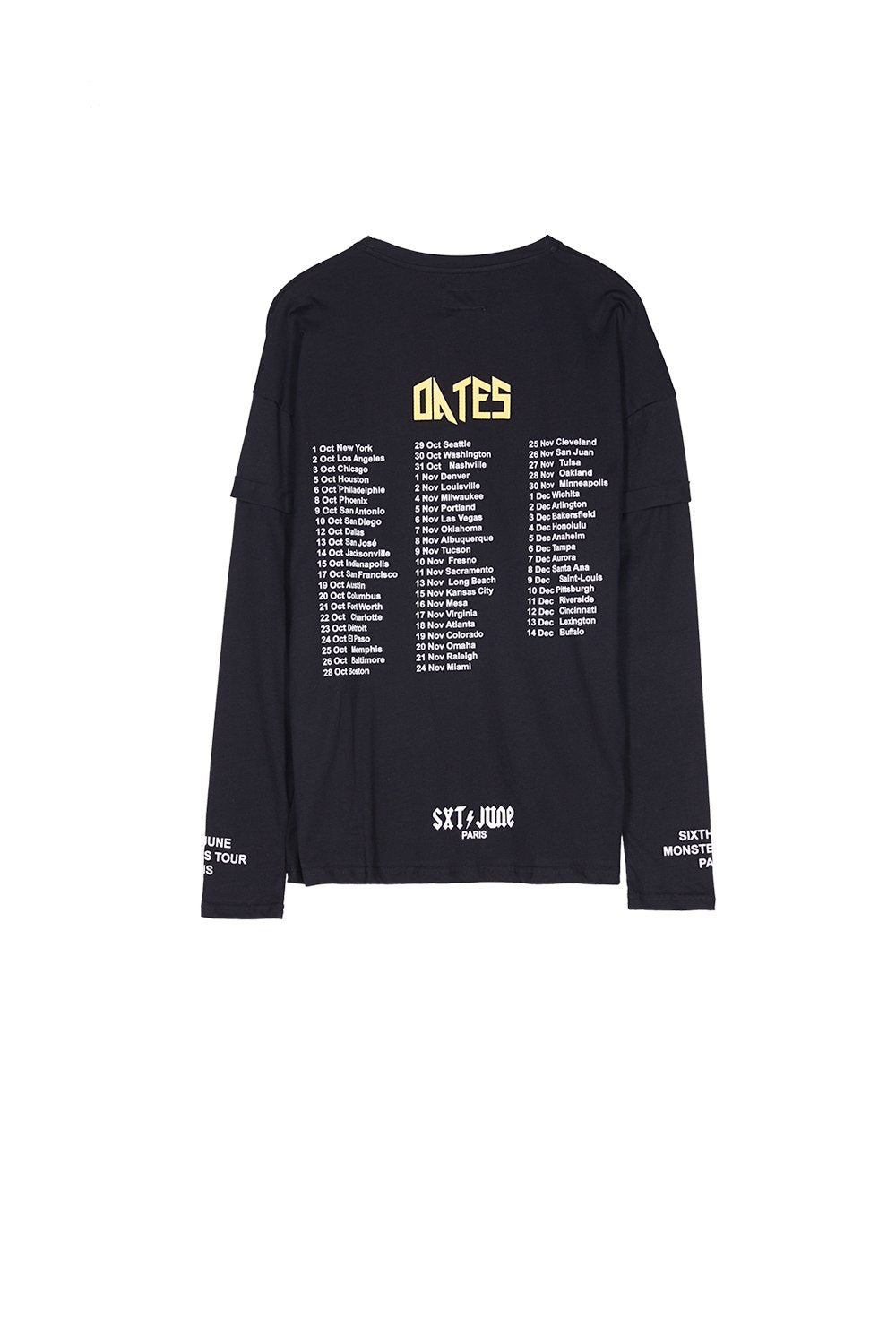 Monsters Tour T-Shirt Long Sleeves Black