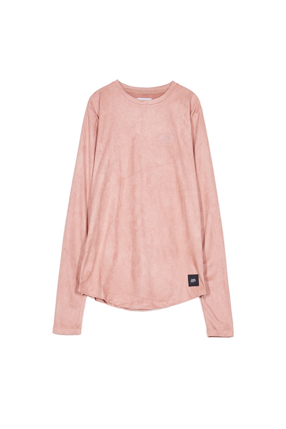 Suedette Zips Logo T-Shirt Pink
