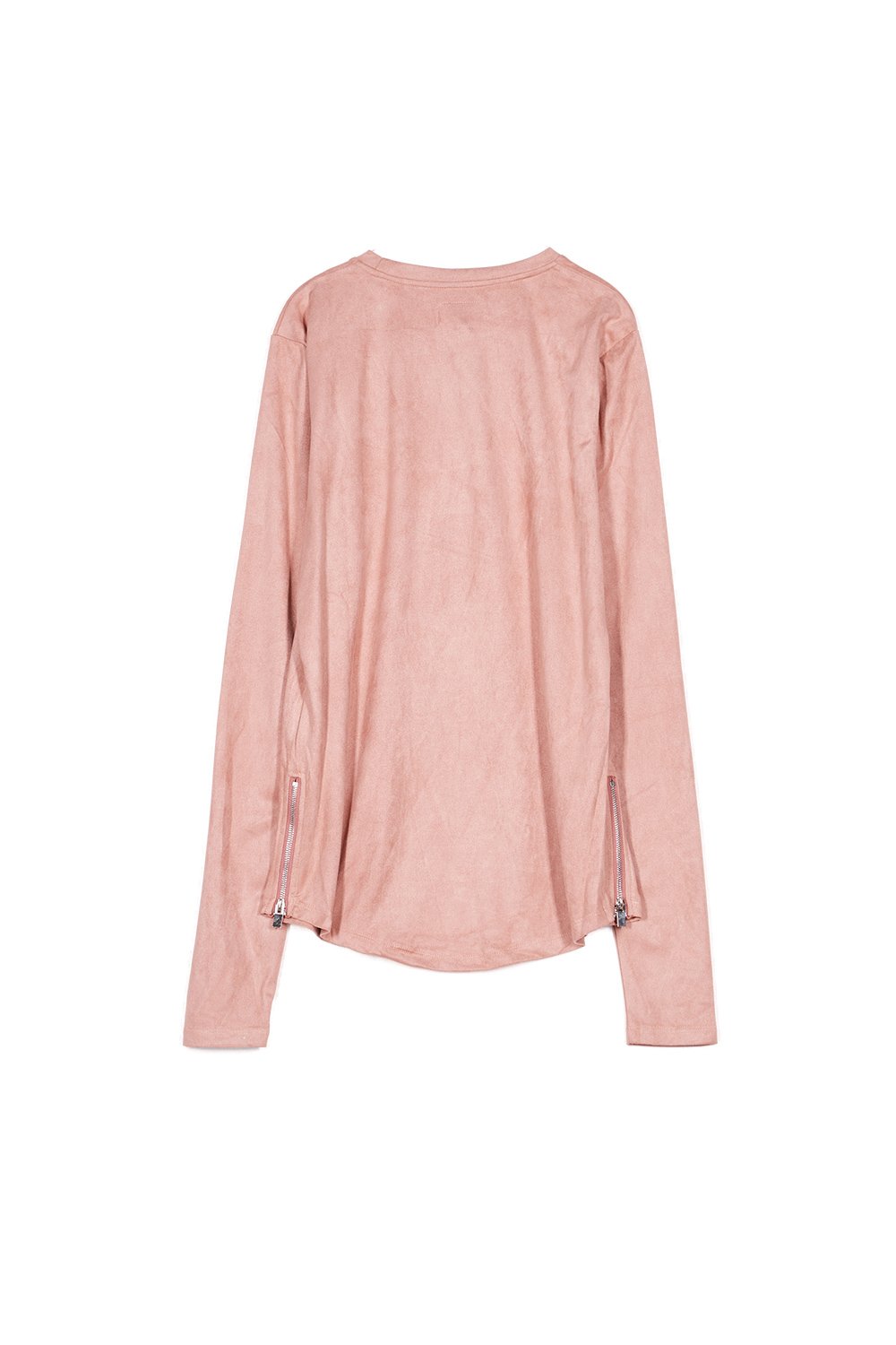Suedette Zips Logo T-Shirt Pink