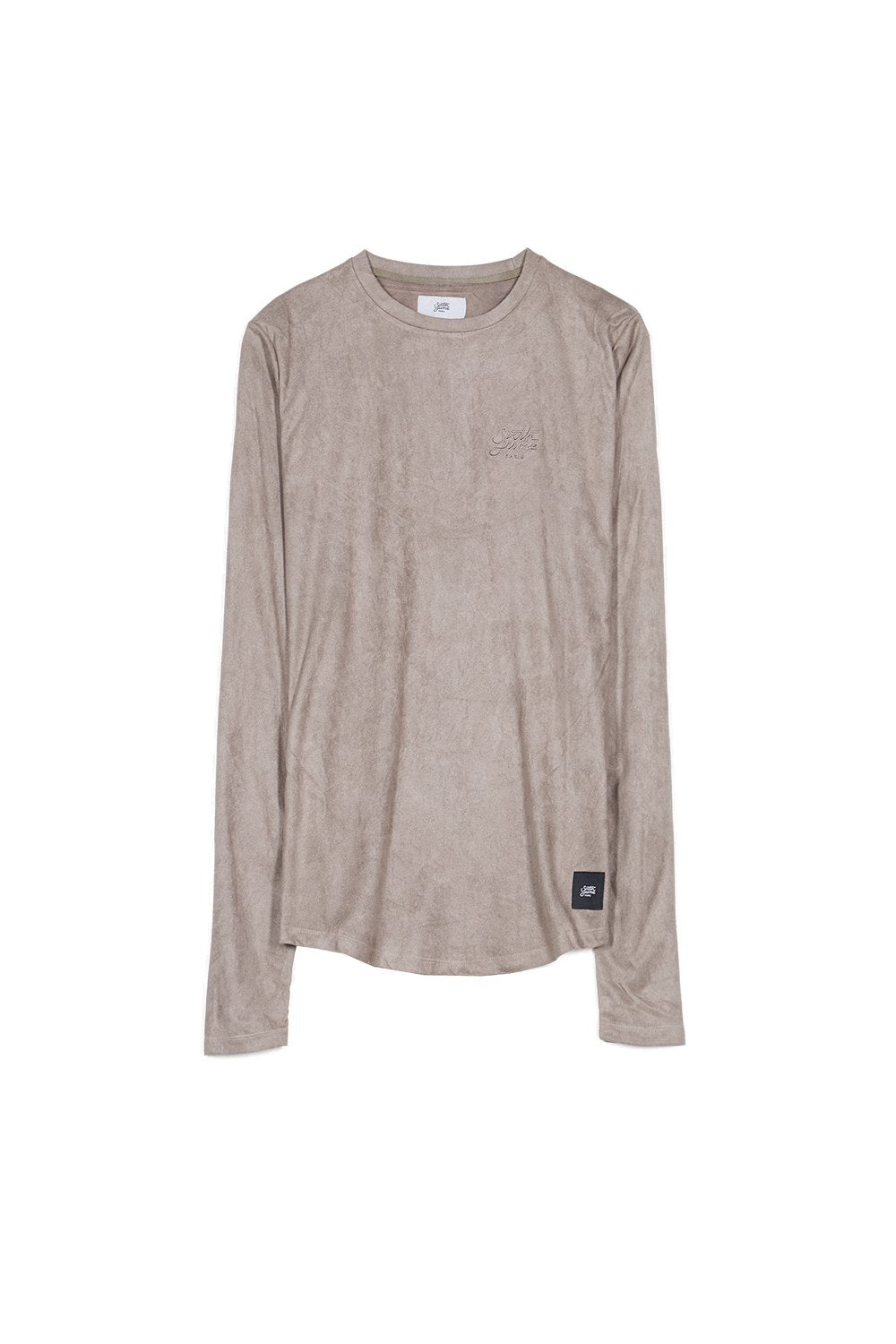 Suedette Zips Logo T-Shirt Taupe