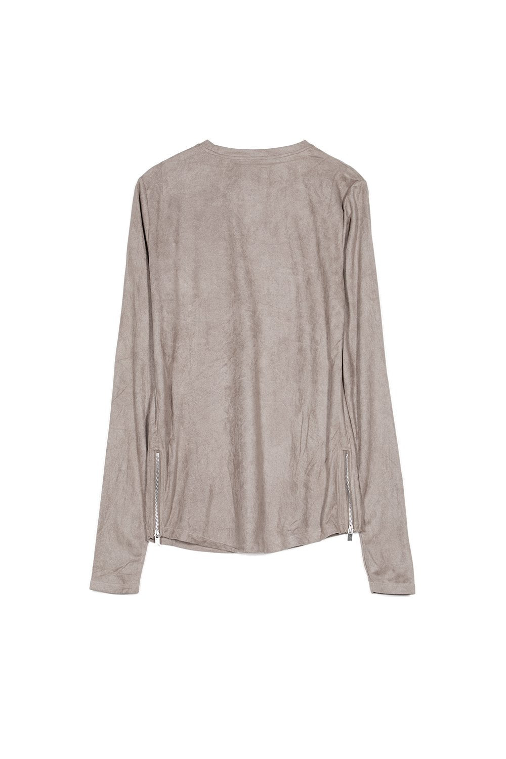 Suedette Zips Logo T-Shirt Taupe