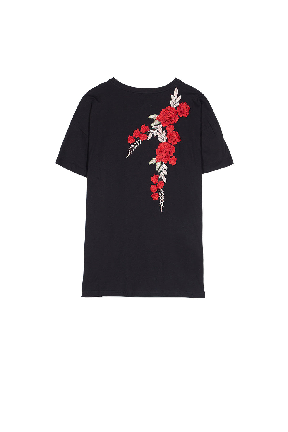 Sixth June - T-shirt brodé fleurs noir