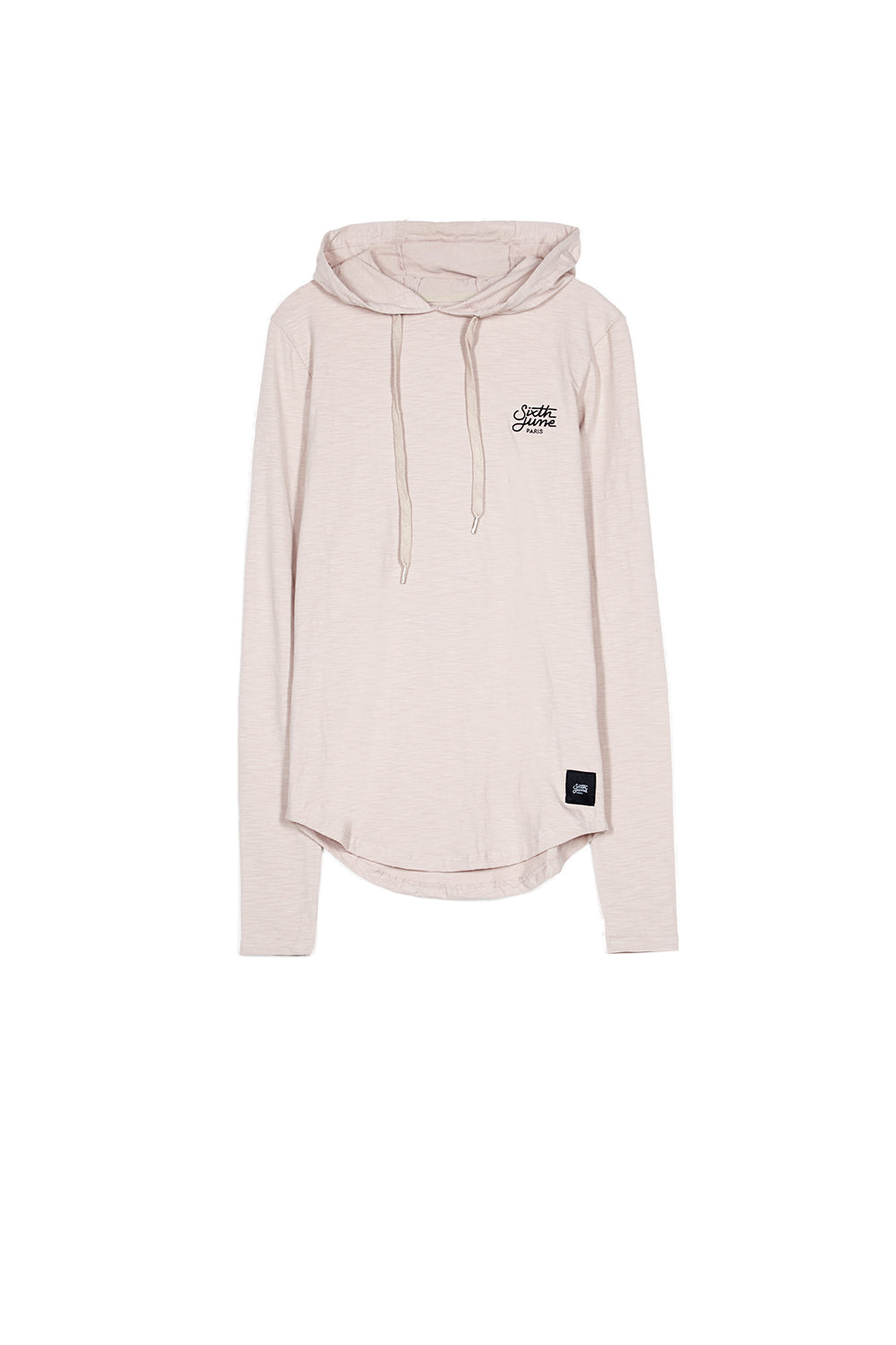 Sixth June - T-shirt capuche moulant logo rose clair