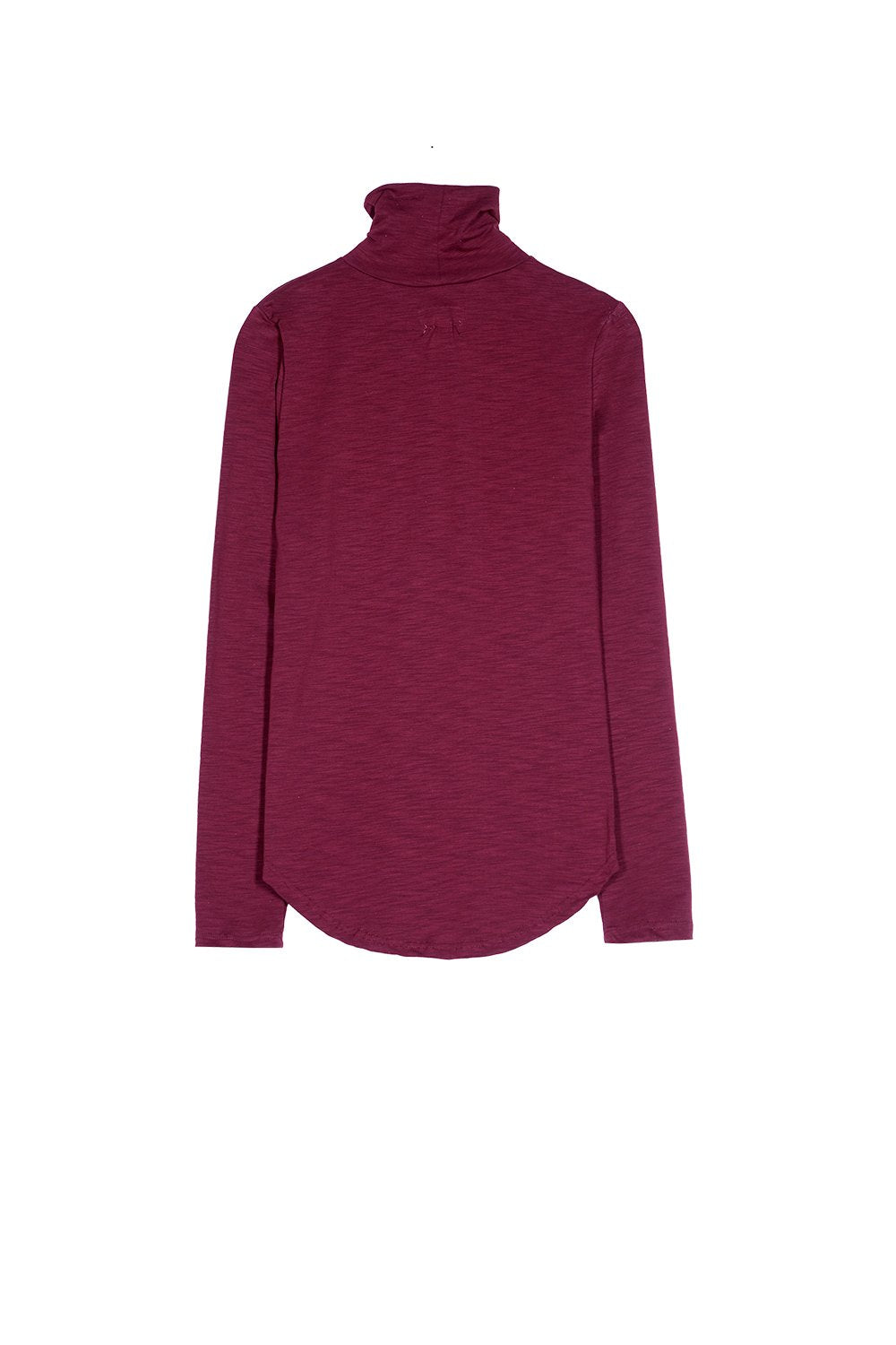 T-shirt col roulé moulant logo Rouge foncé