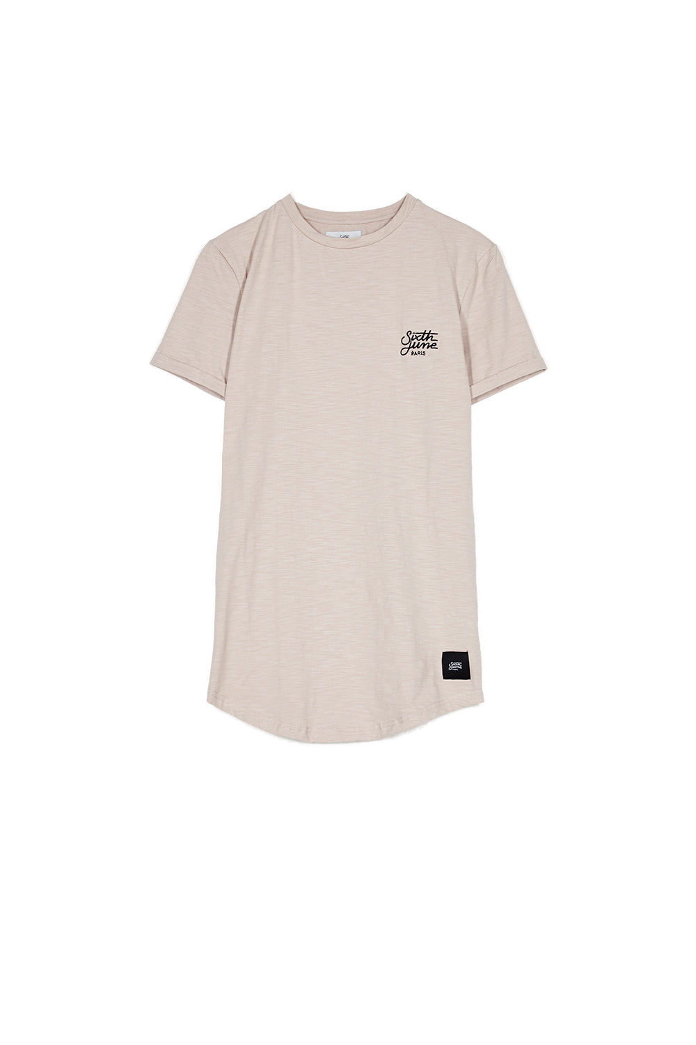 Sixth June - T-shirt moulant logo rose clair