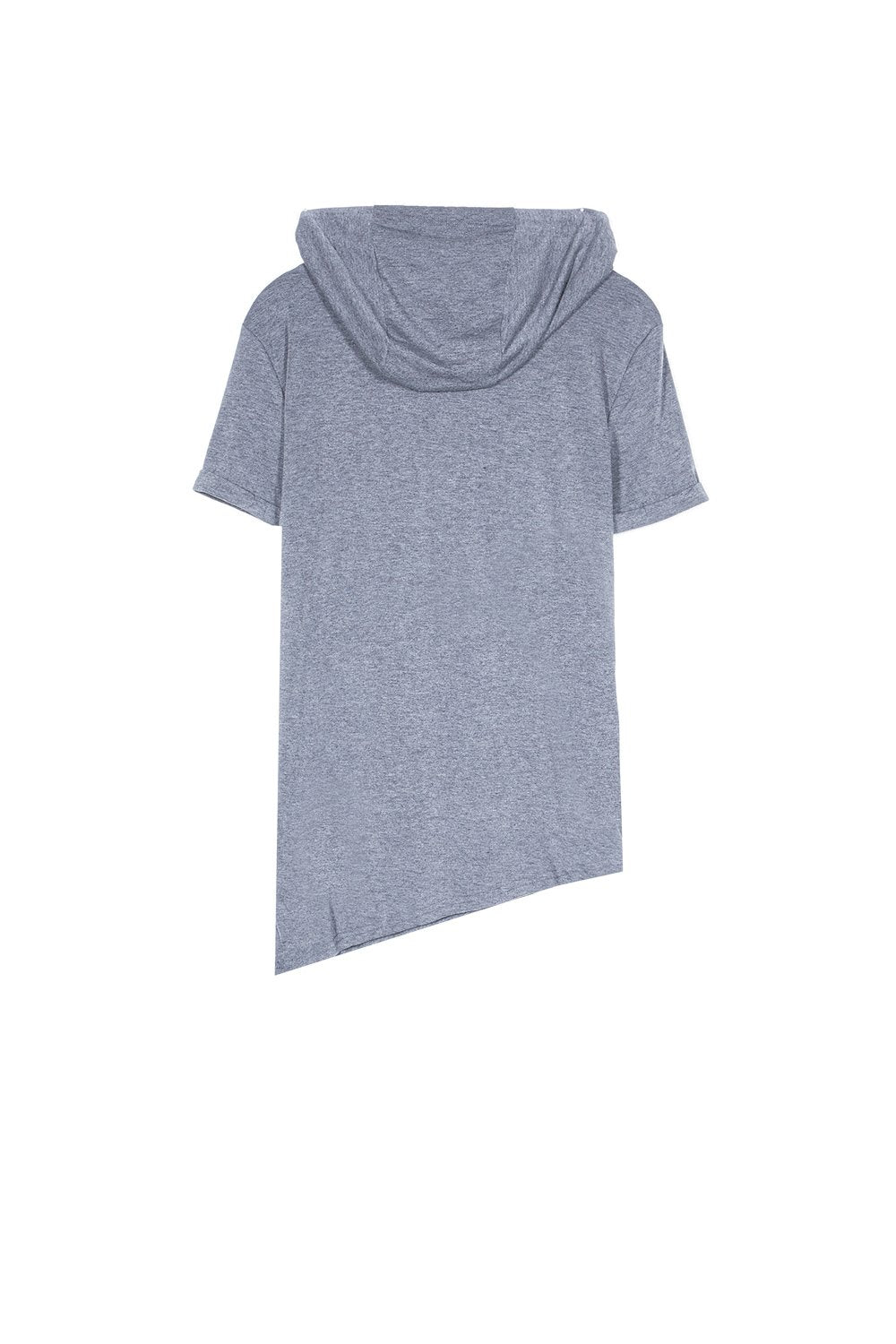 Dunkelgraues asymmetrisches Kapuzen-T-Shirt