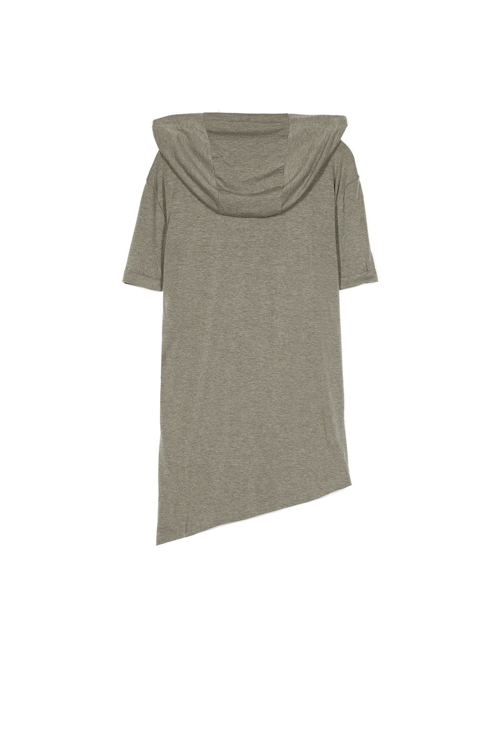 Hooded Asymmetric T-Shirt Khaki