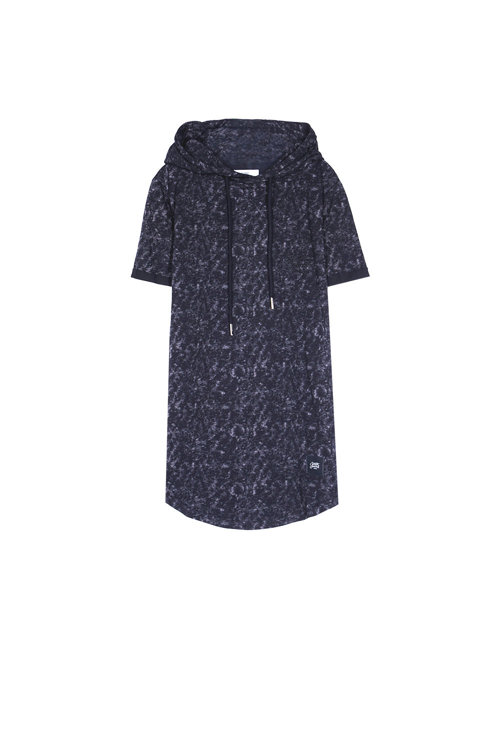 Sixth June - T-shirt capuche moulant tie dye noir