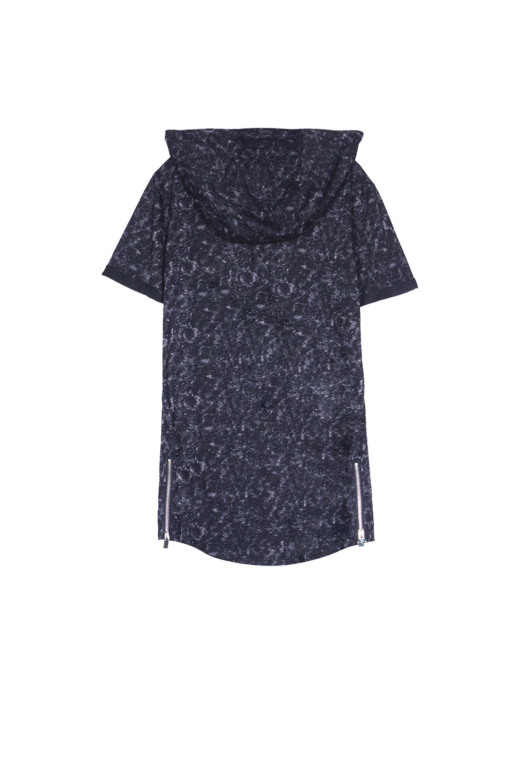 Sixth June - T-shirt capuche moulant tie dye noir