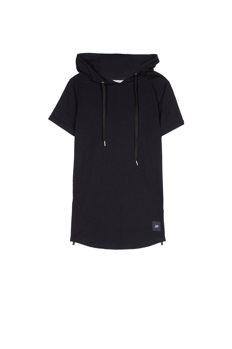 Sixth June - T-shirt capuche moulant zips noir