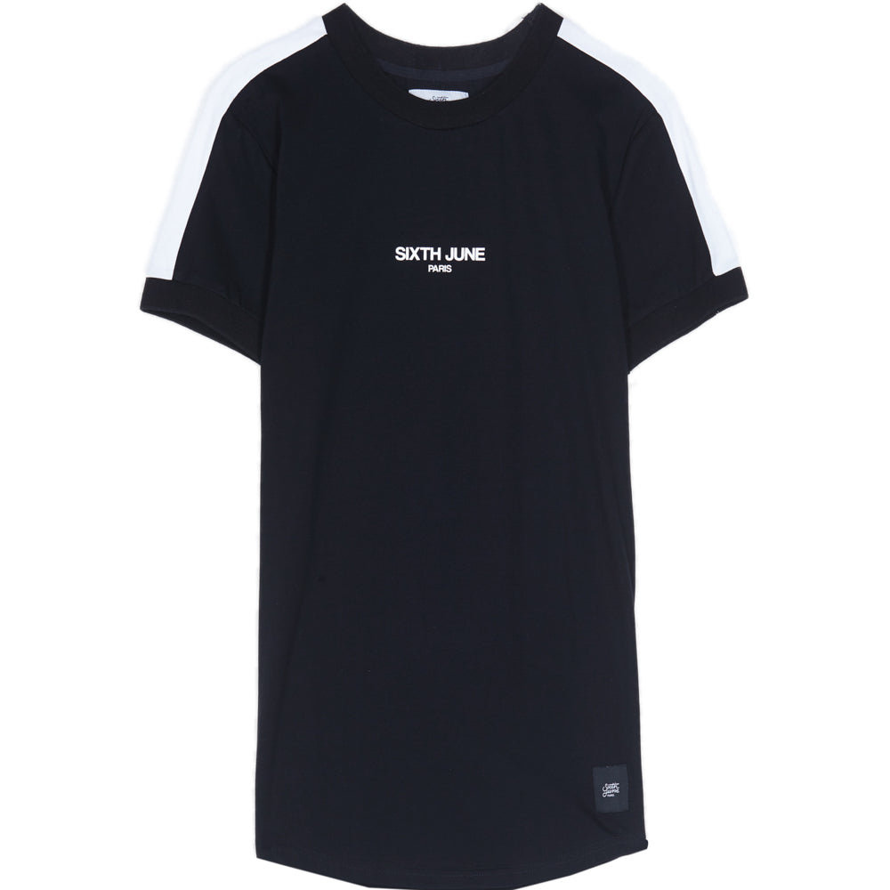 Sixth June - T-shirt logo bandes noir blanc
