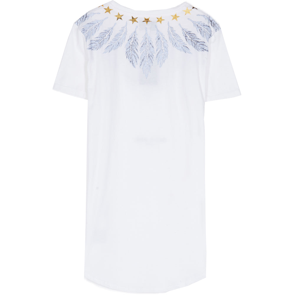 Sixth June - T-shirt col étoiles plumes blanc