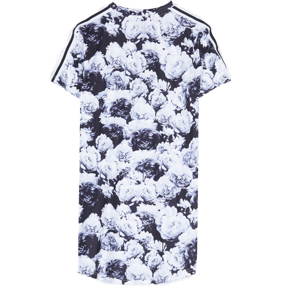 Sixth June - T-shirt roses satin blanc noir