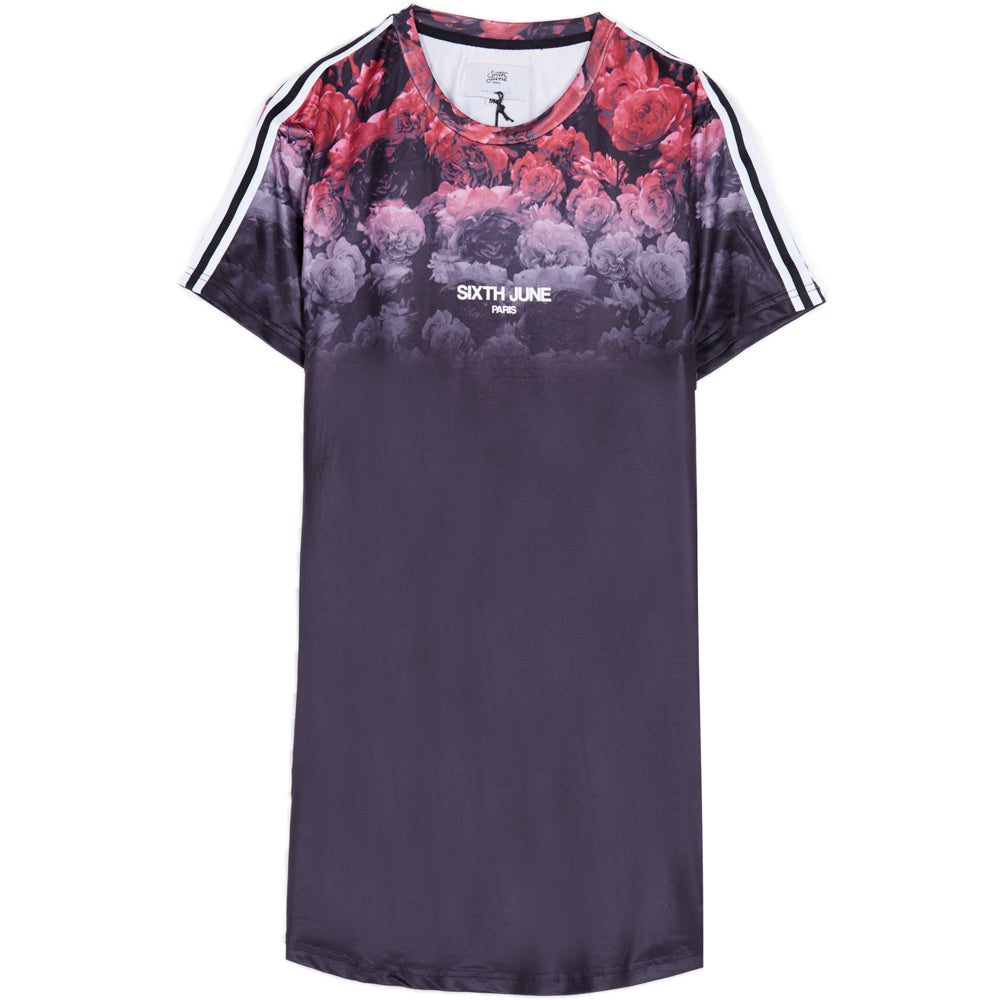 Sixth June - T-shirt roses satin noir rouge