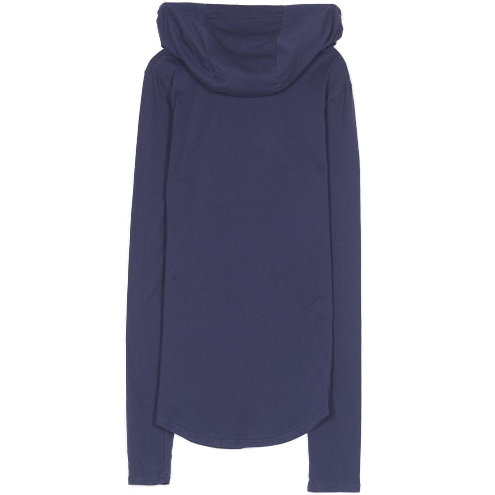 Long Sleeves Gps Hood T-Shirt Blue