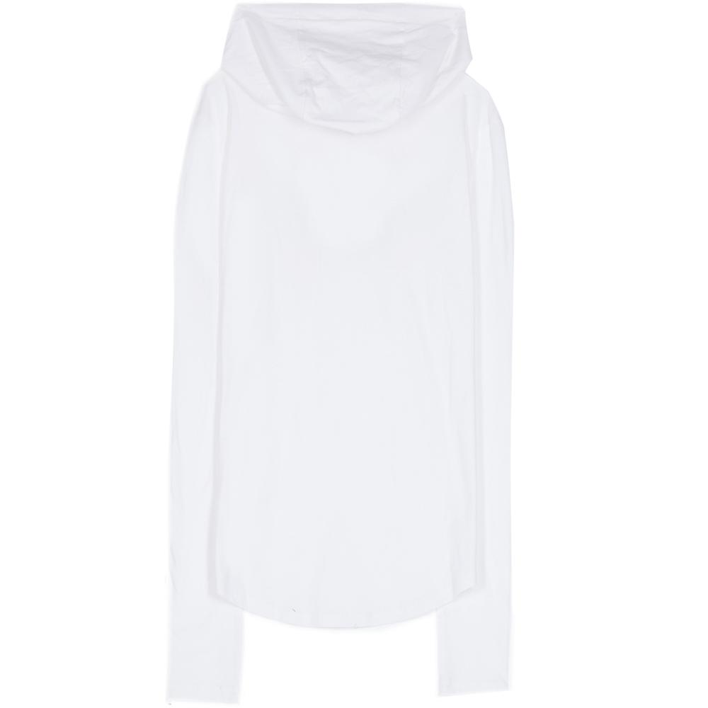 Long Sleeves Gps Hood T-Shirt White