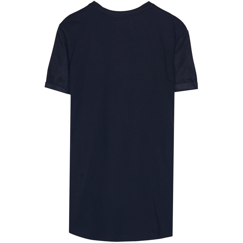 Sixth June - T-shirt bi-matière bande V noir