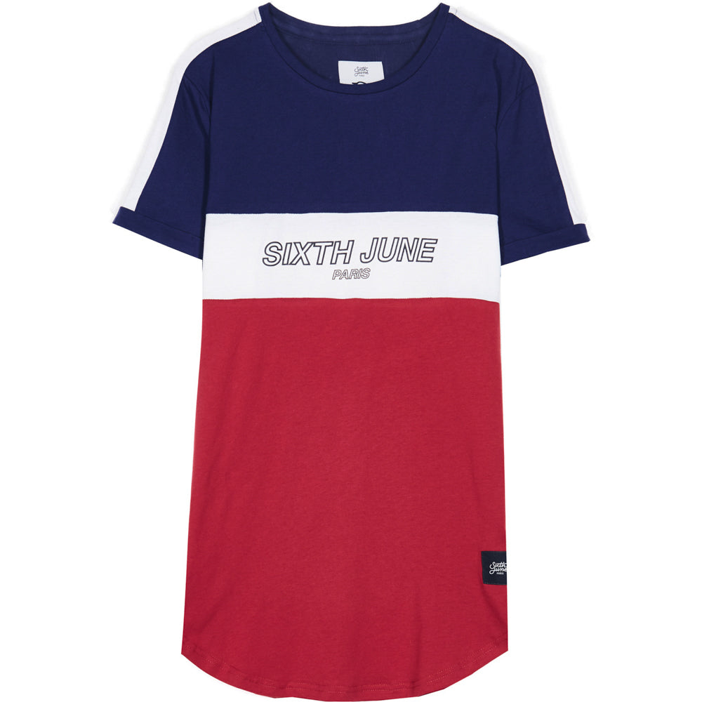 Sixth June - T-shirt tricolore texte bleu rouge blanc