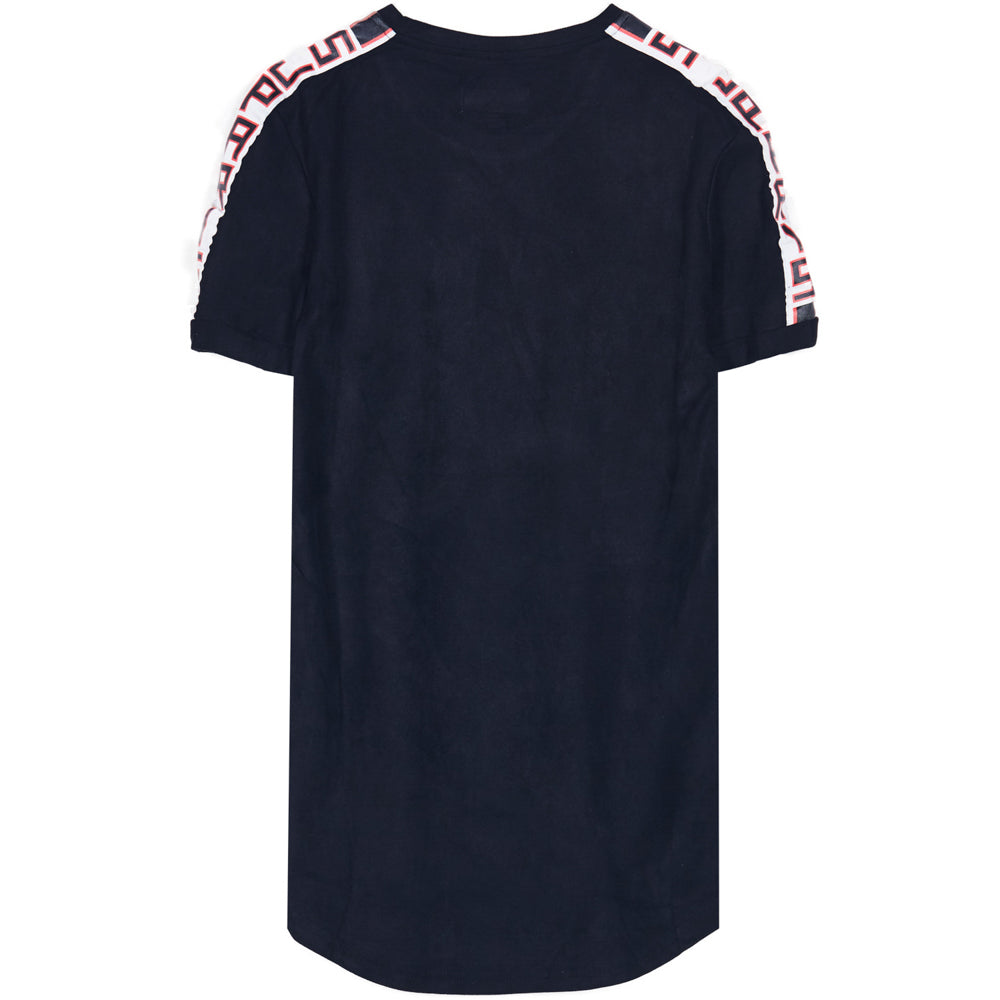 Sixth June - T-shirt suédine bandes texte noir blanc