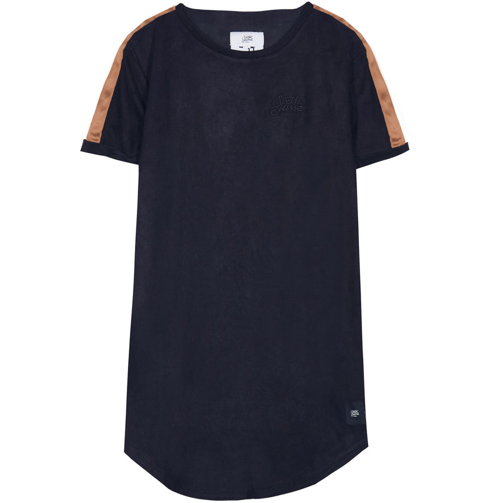 Sixth June - T-shirt suédine bandes noir