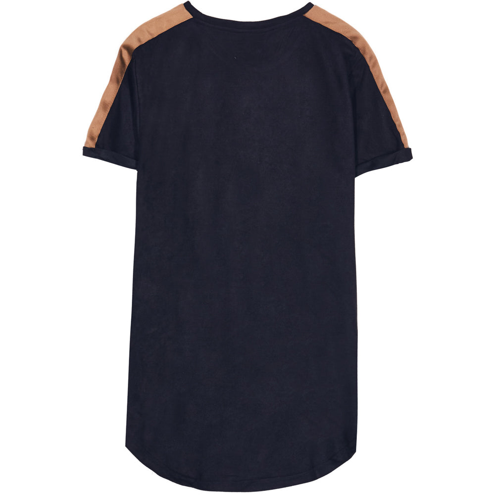 Sixth June - T-shirt suédine bandes noir