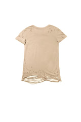 Sixth June - T-shirt uni destroy Femme beige W2370VTS