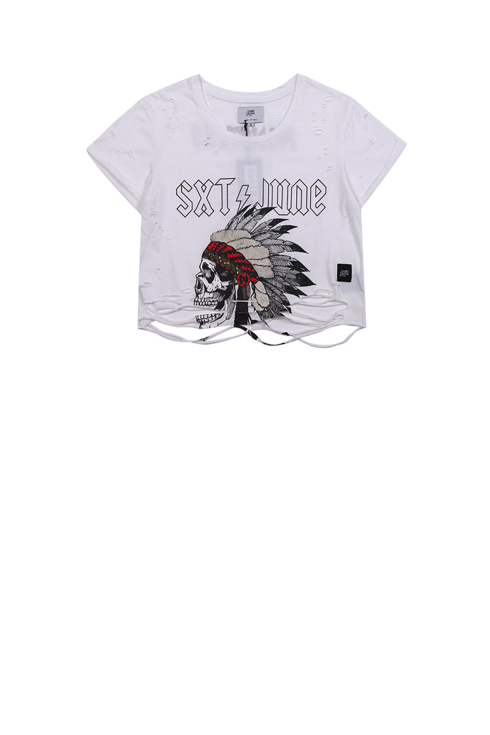 Sixth June - Crop top Monsters destroyed Women white W2632VTS